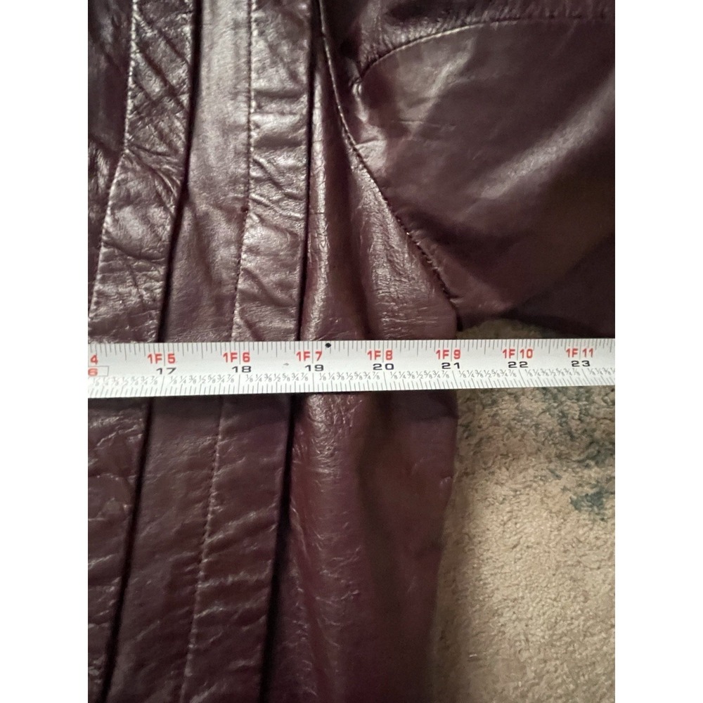 Vintage Verducci Women's Oxblood Leather‎ Moto Bomber Jacket Shearling Quilted - Picture 10 of 14